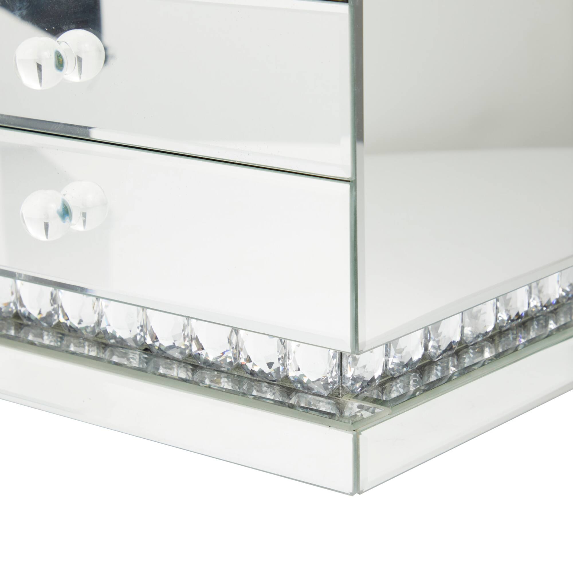 Silver Glam Jewelry Box, 11" x 8" x 11"